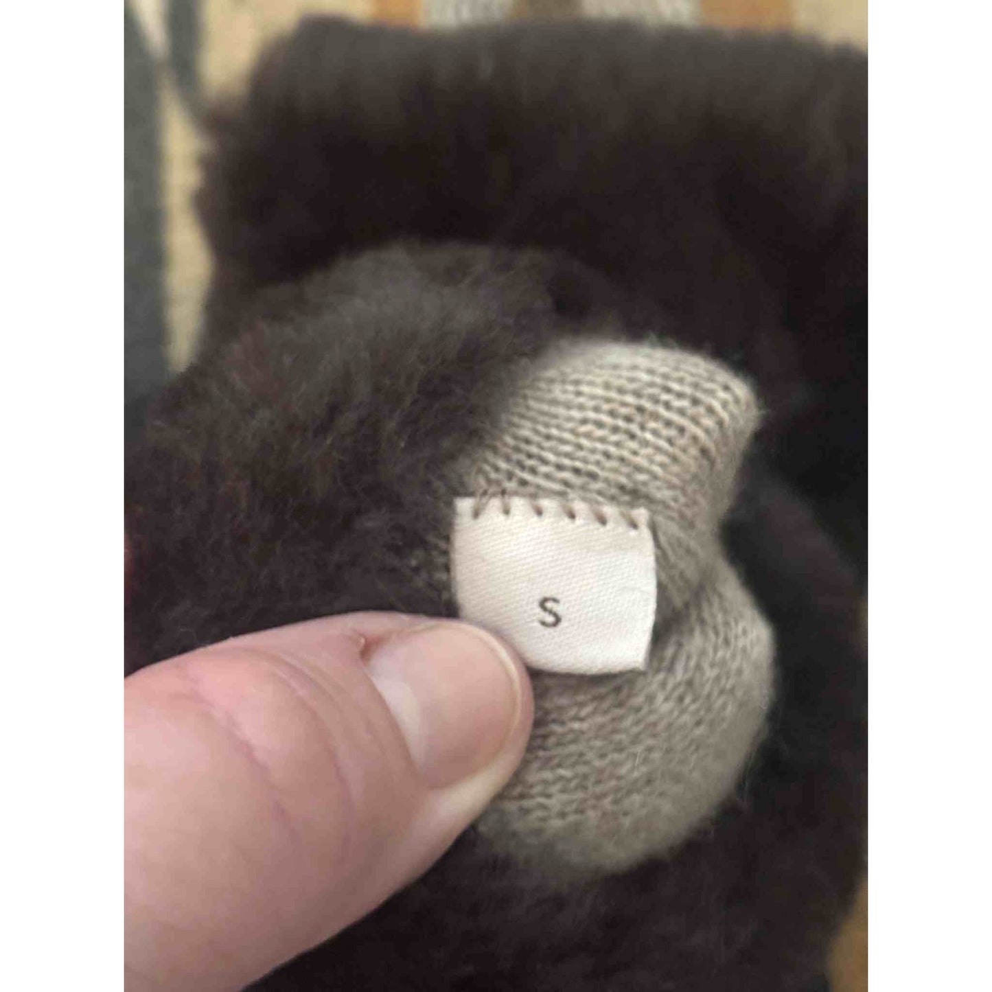 ONLY ONE!!! UGG Women's Leather Genuine Shearling Trim Tech Brown Driving Gloves ~ Size S