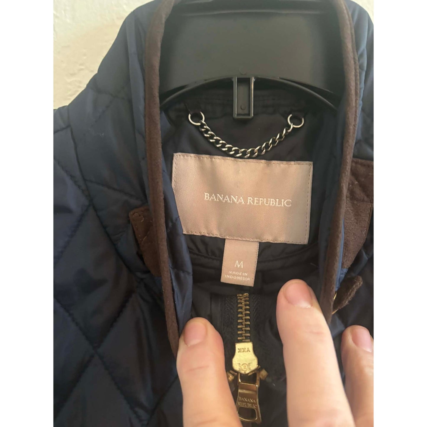 Banana Republic Navy Quilted Zip Front Vest – Medium
