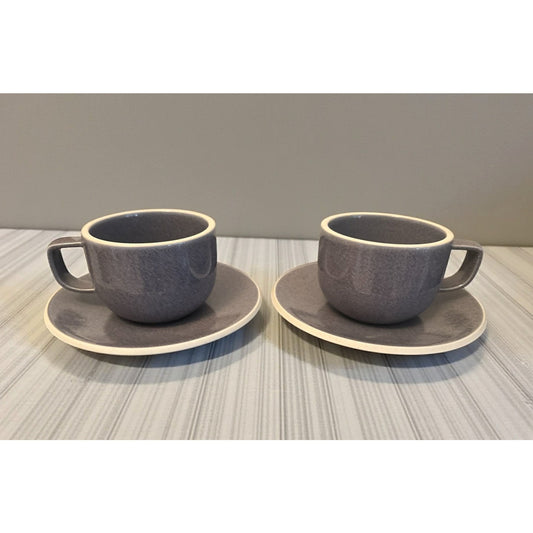 ONLY ONE!!! Vintage MCM Blue Sasaki Japan Cups & Saucers Set of 2