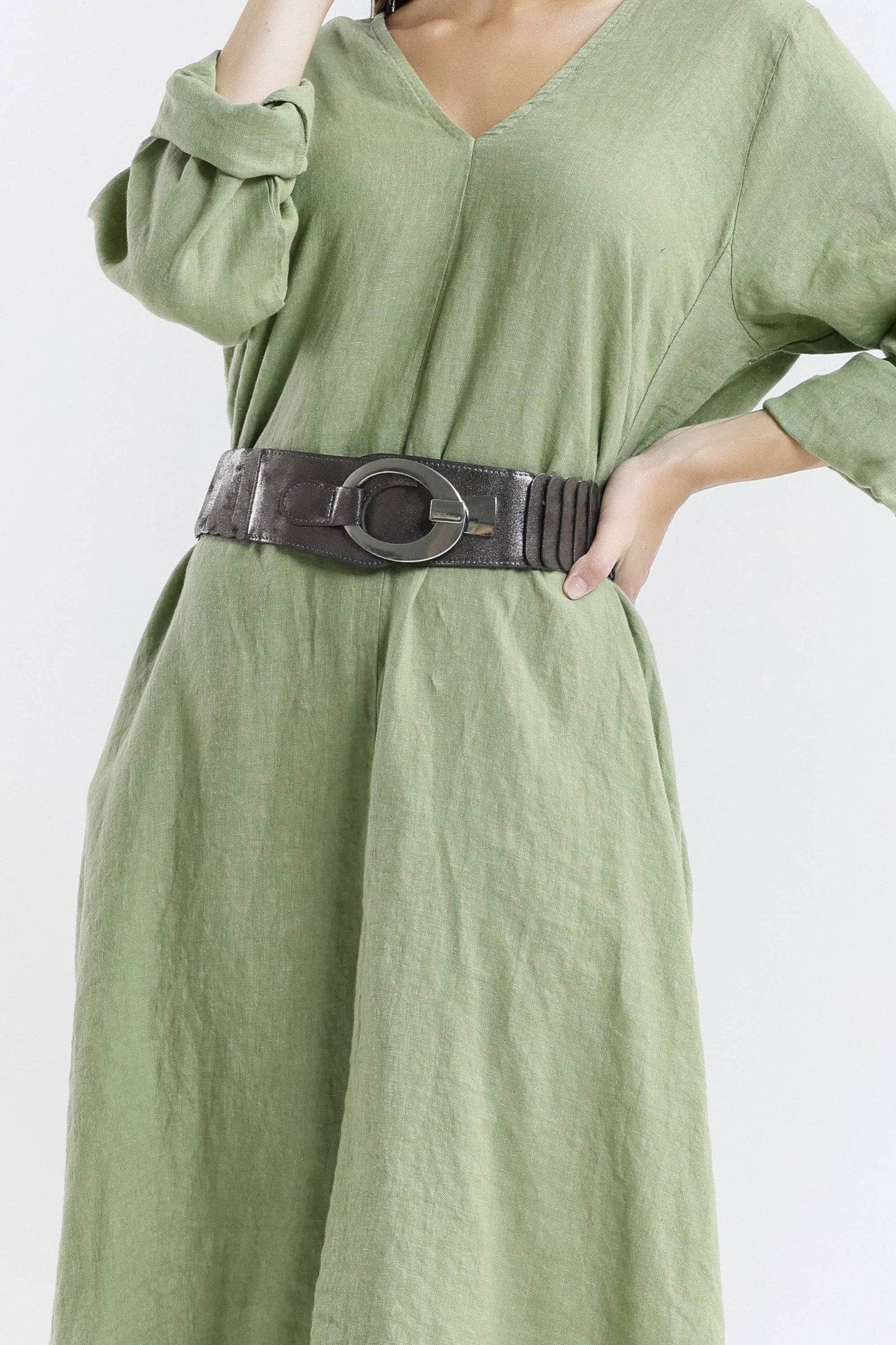 Nikolina Stretch Belt with Silver Buckle – Effortless Chic