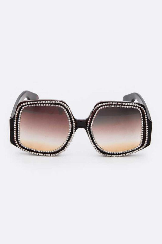 Glammed in Crystals Oversized Square Sunglasses ✨🕶️