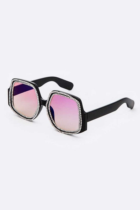 Glammed in Crystals Oversized Square Sunglasses ✨🕶️