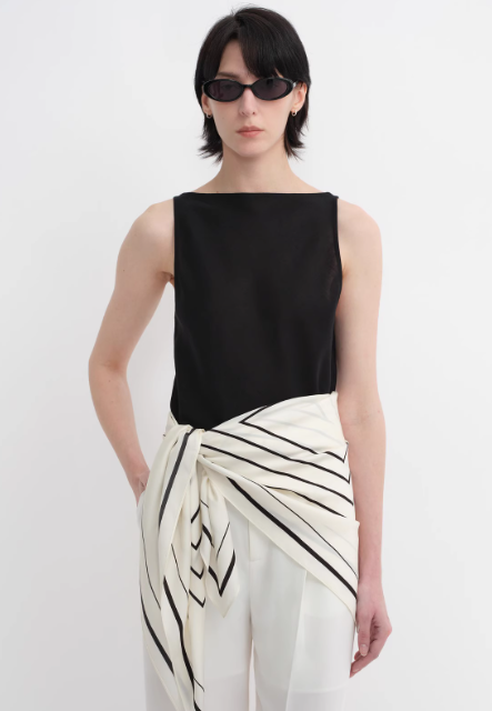 Stretch Silk Geometric Print Scarf – Luxe Mulberry Silk Blend ✨🧣