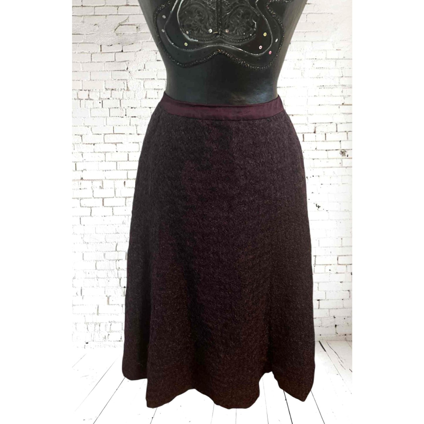 Vintage 1950s Christian Dior New York Mohair Plum Skirt Suit