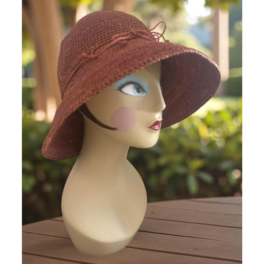 ONLY ONE!!! Helen Kaminski 100% Raffia Sun Hat in Burnt Orange ~ Handmade in Madagascar