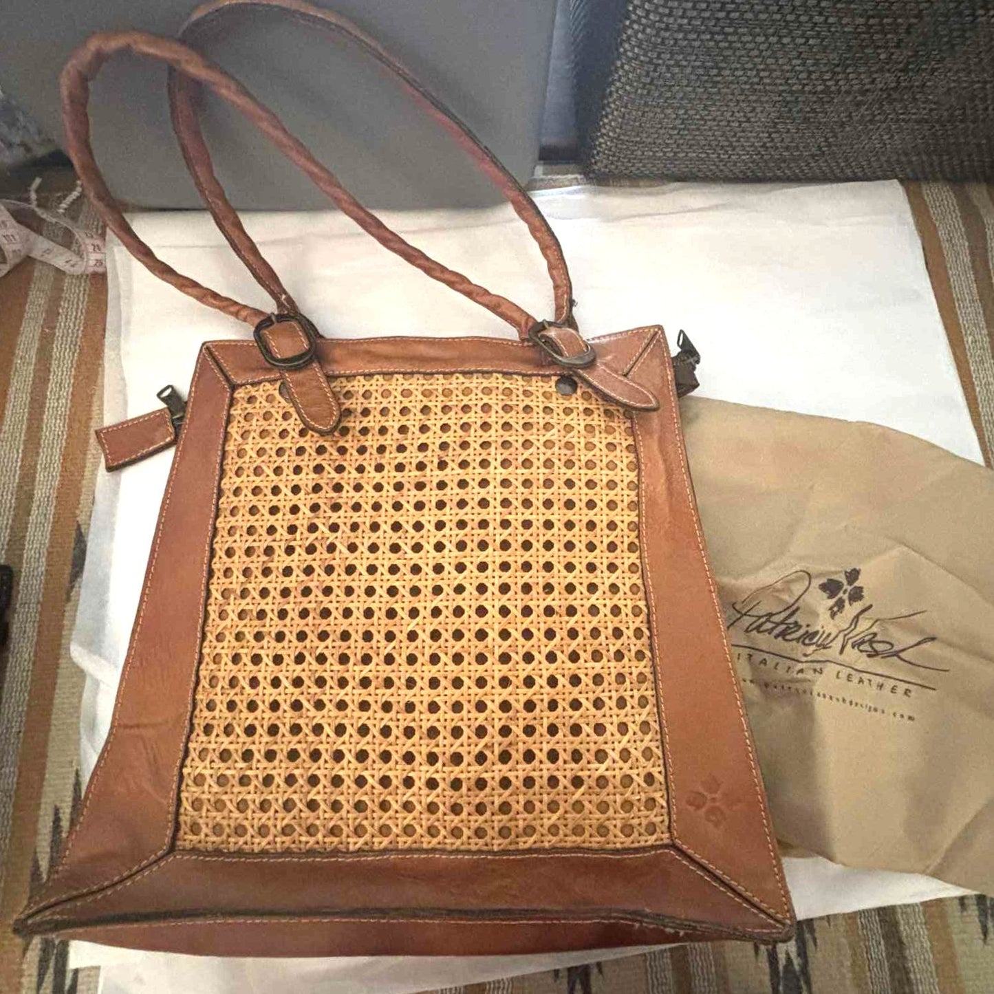 Patricia Nash RENA Bag Genuine Leather Top Handle Satchel Purse Dust Bag ~ ITALY