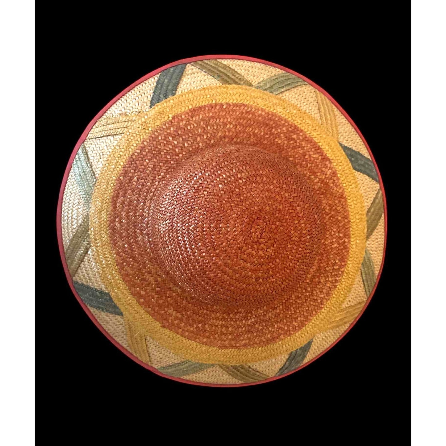 Vintage 80s Liz Claiborne Wide-Brim Straw Hat Classic Summer Sun Hat Made Italy!