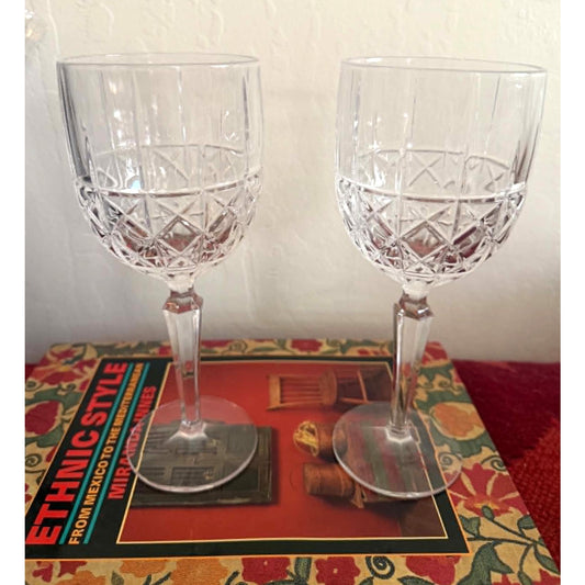 Vintage Waterford Marquis BRADY Crystal Wine Glasses Set of 2