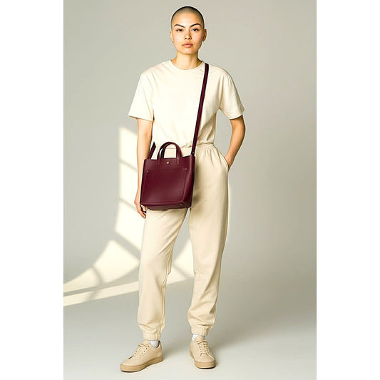 ONLY ONE!!! Portland Leather Goods Mini Tote Crossbody in Deep Red