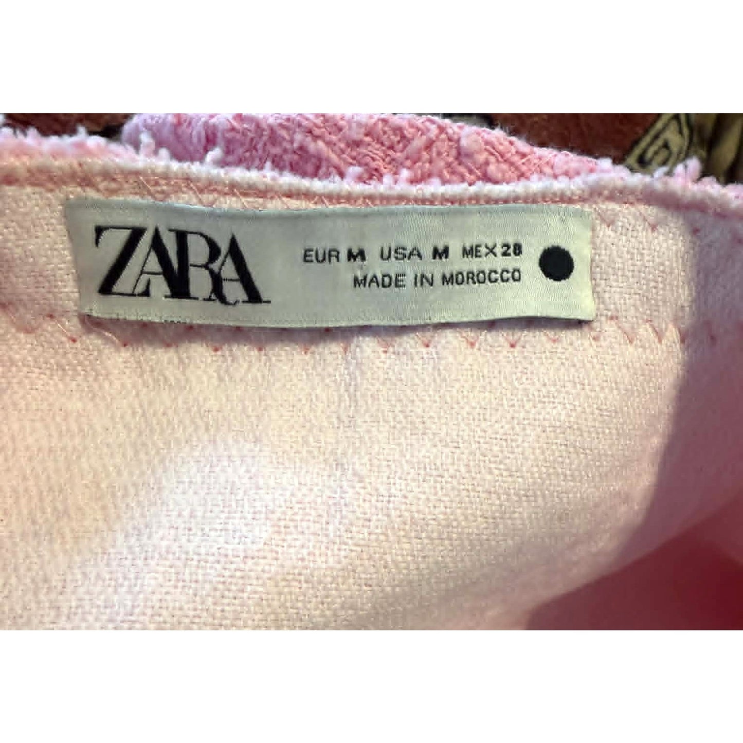 Zara Pink Tweed Drop Waist Mini Dress M