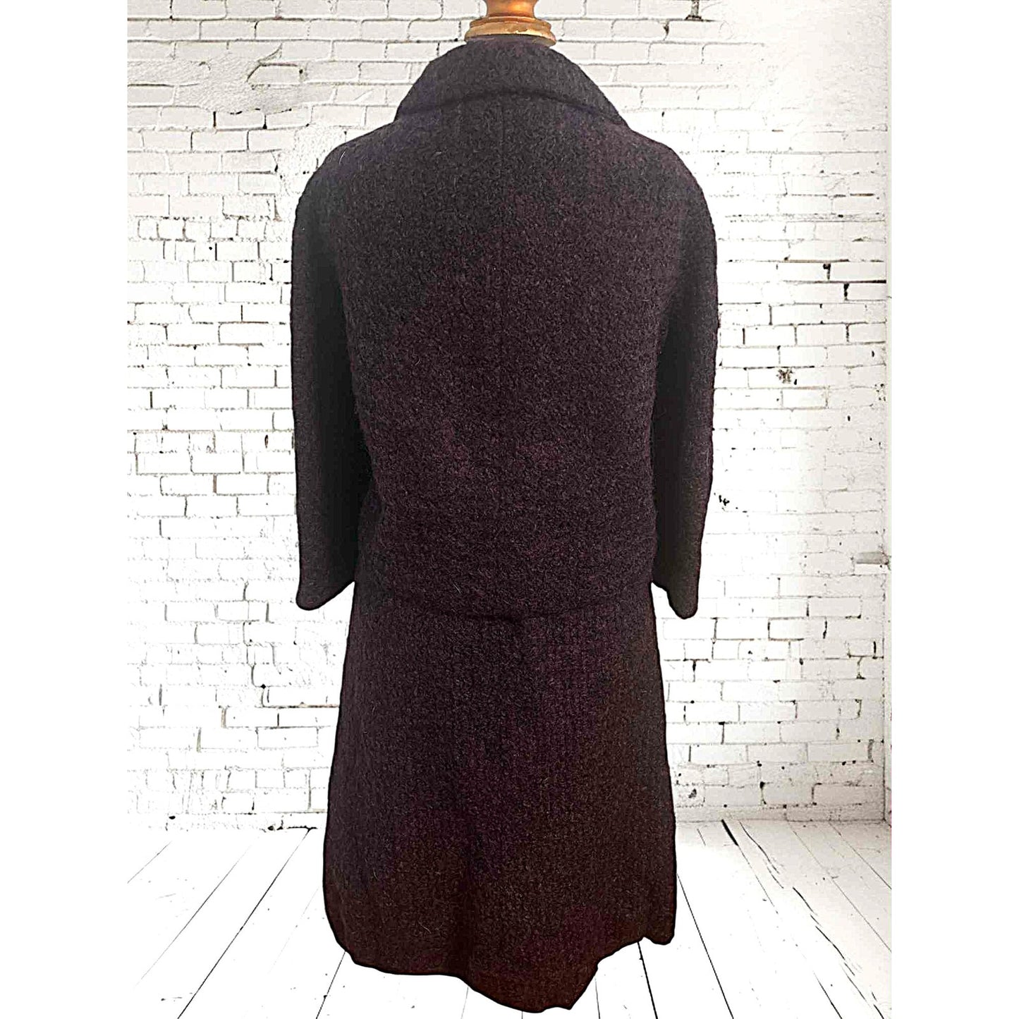 Vintage 1950s Christian Dior New York Mohair Plum Skirt Suit