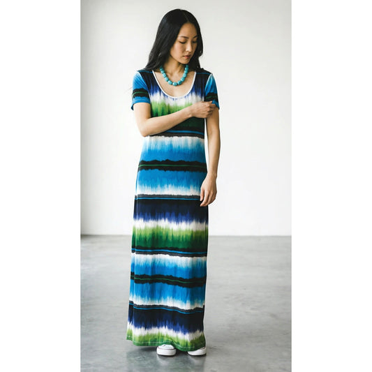 Tommy Bahama Ocean Stripe Maxi Dress – Size S Tall