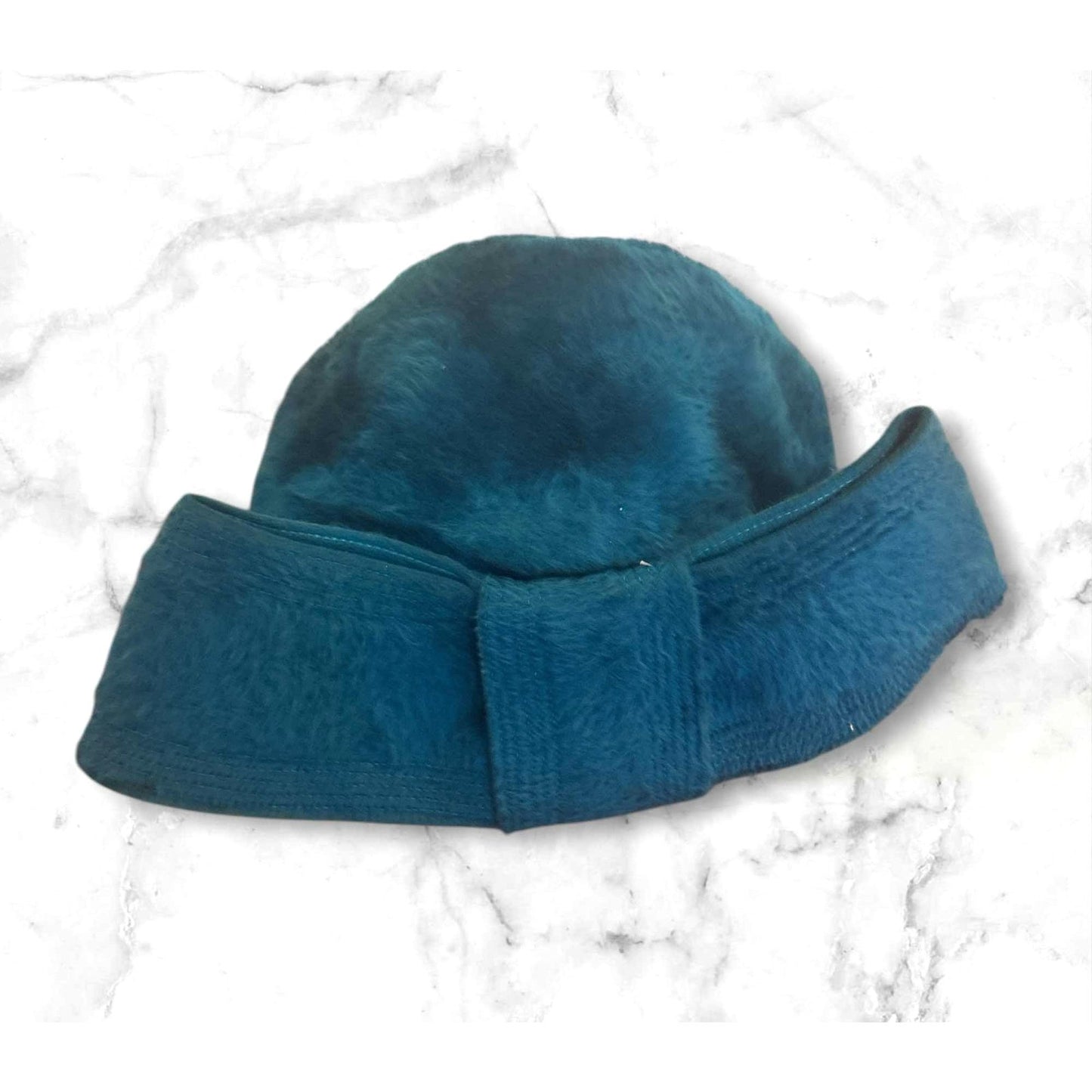 Vintage 1950s Deborah Exclusive Blue Felt Hat Stamped Duchess Body Made in Italy