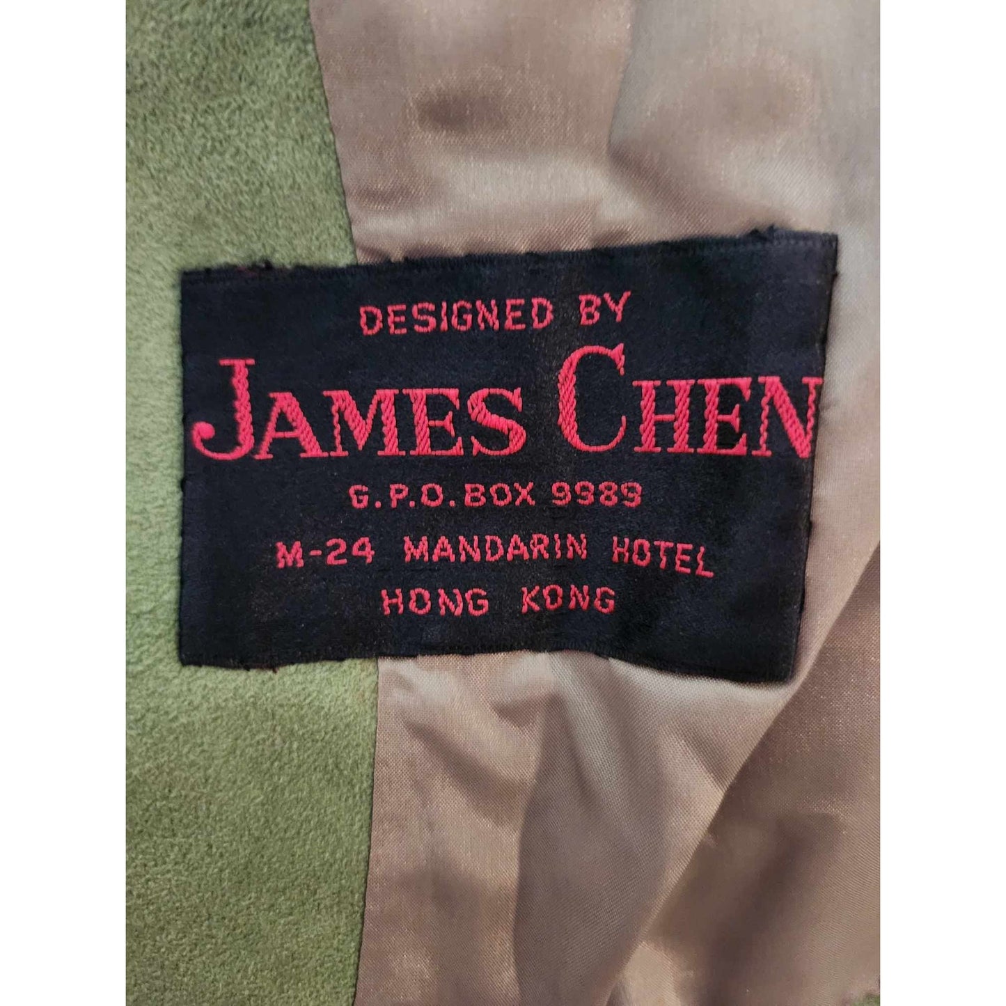 ONLY ONE!!! Vintage 1970s Moss Green Brushed Suede James Chen Skirt Suit Set ~ Size Small