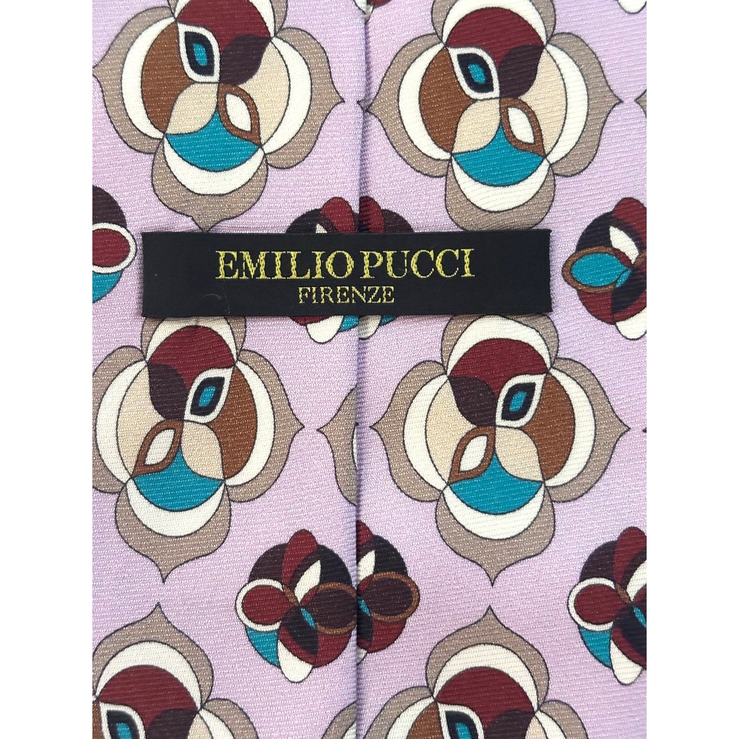 ONLY ONE!!! Emilio Pucci Firenze Lavender Ornate Colorful Silk Tie