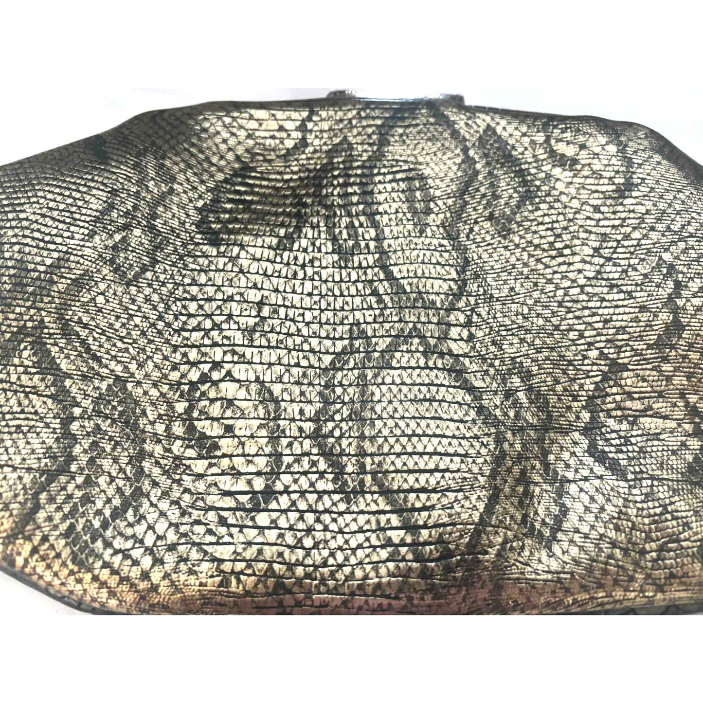 ONLY ONE!!! Vintage 80s Metallic Patchwork Faux Snakeskin Clutch Bag