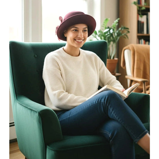 ONLY ONE!!! Vintage 1950s Women's Betmar Wool Felt Cloche Hat Brown Floral Trim