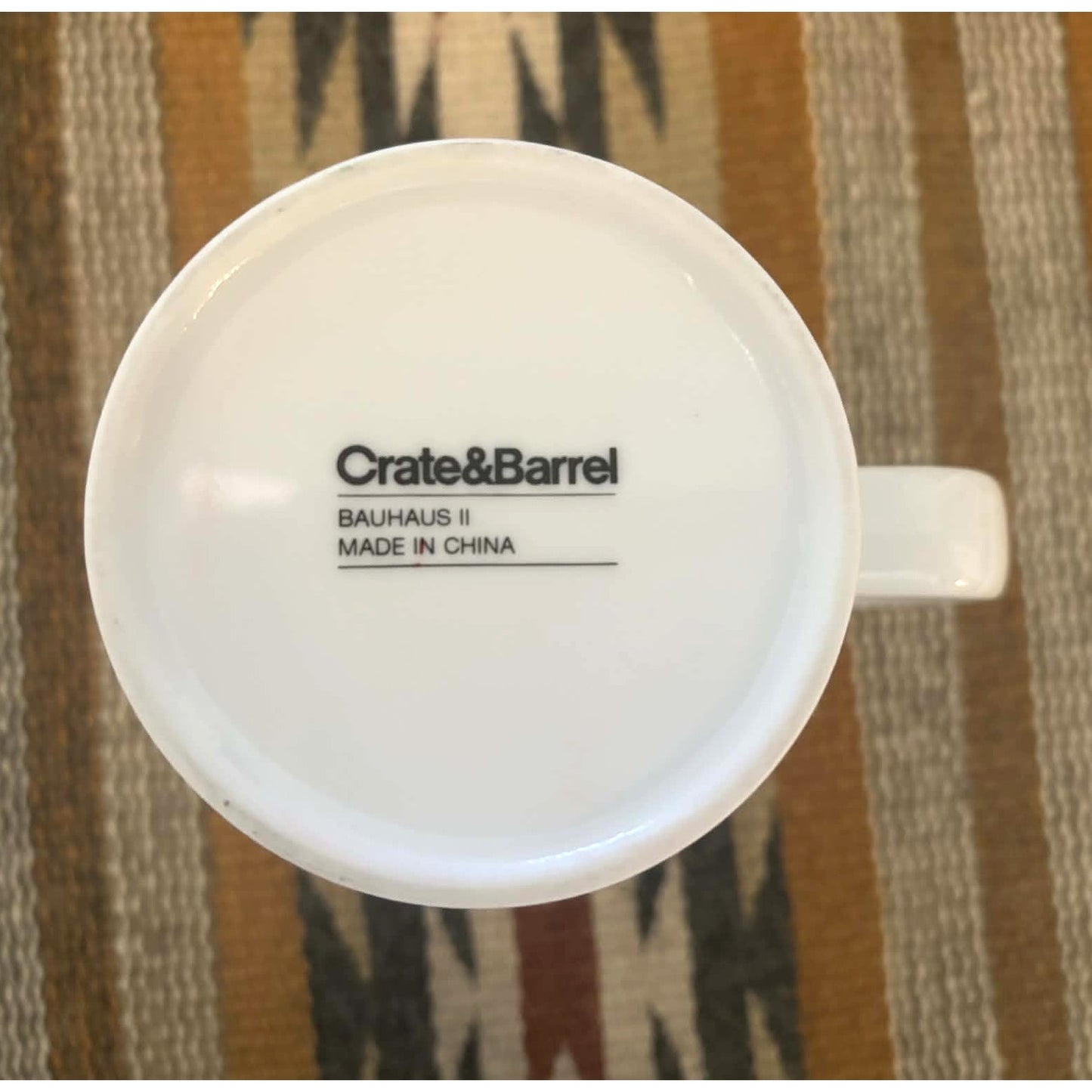 Crate & Barrel Bauhaus II White Porcelain Coffee Mugs – Set of 2