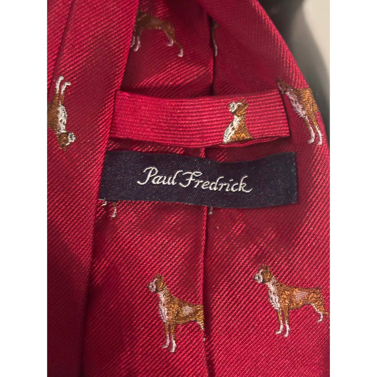 Paul Fredrick English Silk Dog Motif Tie – Made in USA