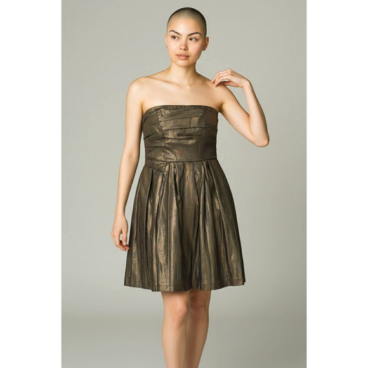 ONLY ONE!!! BCBG Generation Strapless Metallic Gold Mini Party ~ Dress 6