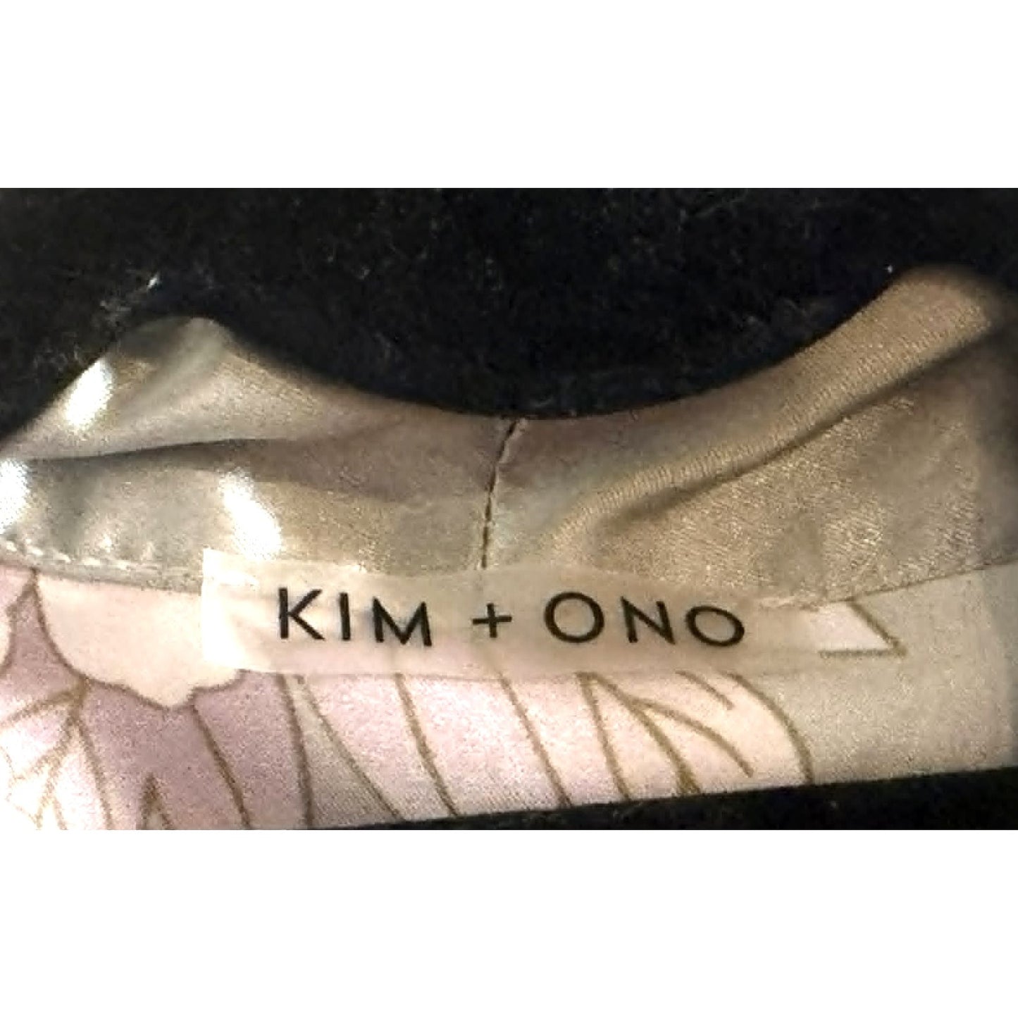 Kim + Ono Silver Floral Gray Crane Kimono Satin Robe ~ L