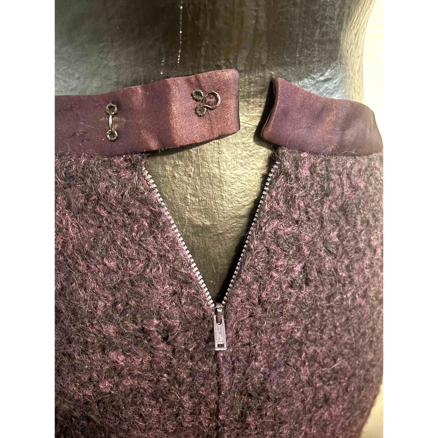 Vintage 1950s Christian Dior New York Mohair Plum Skirt Suit
