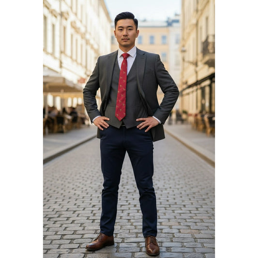 Paul Fredrick English Silk Dog Motif Tie – Made in USA