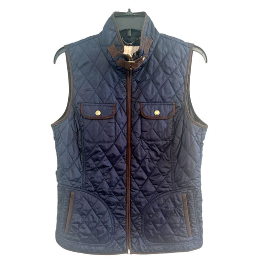 Banana Republic Navy Quilted Zip Front Vest – Medium