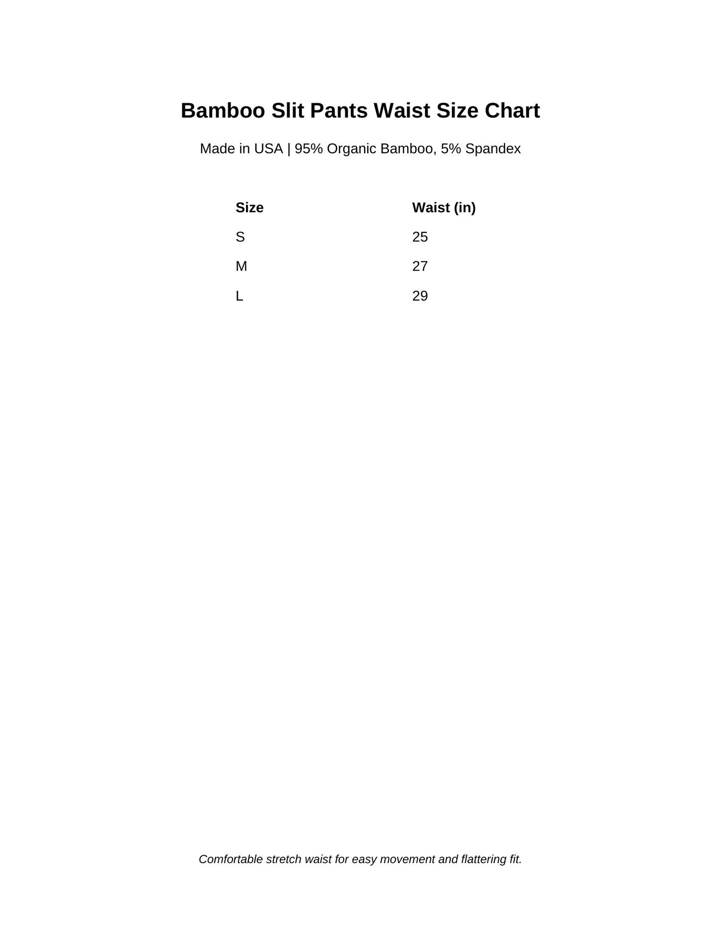 Bamboo Short Inseam Slit Pants