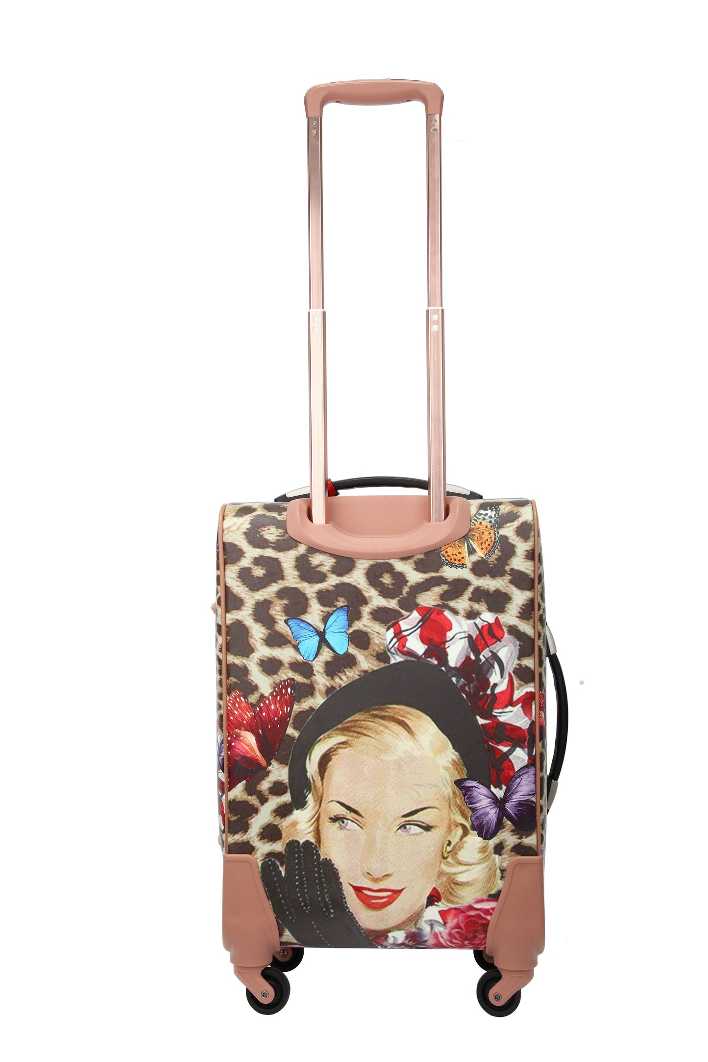 Leopard Vintage Carry-On Spinner Luggage – Retro Hollywood Glam
