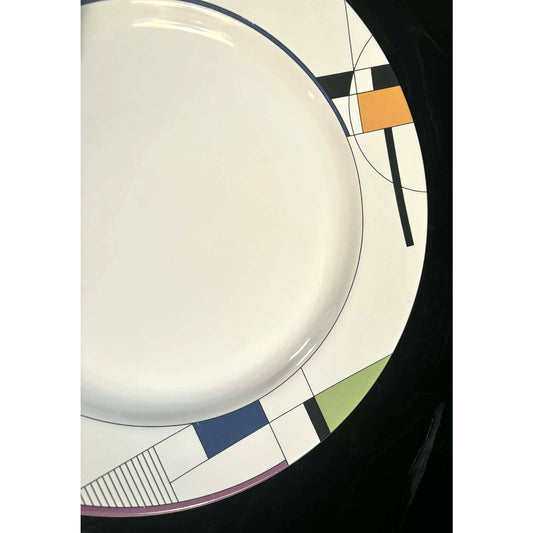 Vintage Sango “Radius” Oversized Geometric Plate | Modern 80s Design