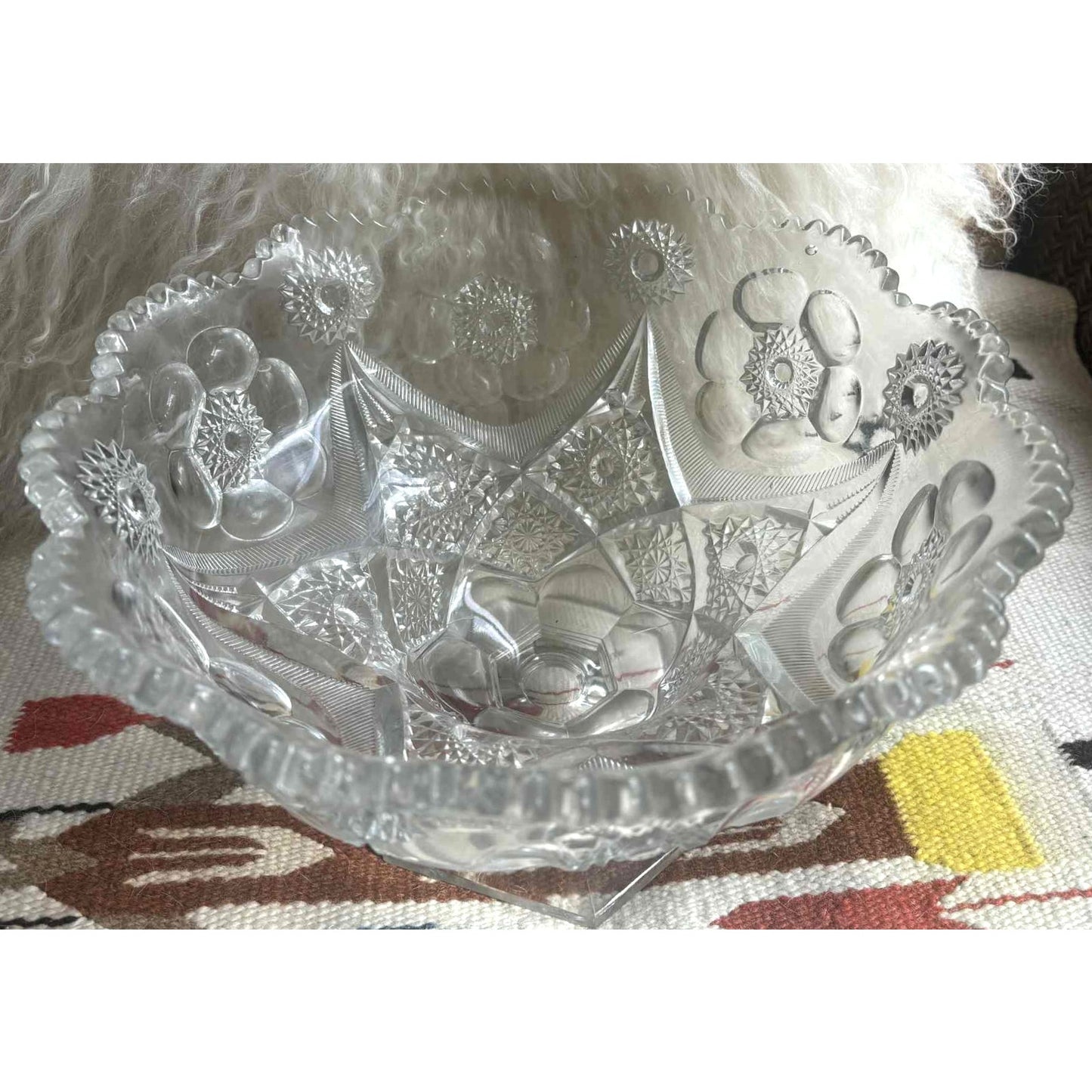 ONY ONE!!! Antique Early American Crystal Pedestal Bowl 1890s–1910s