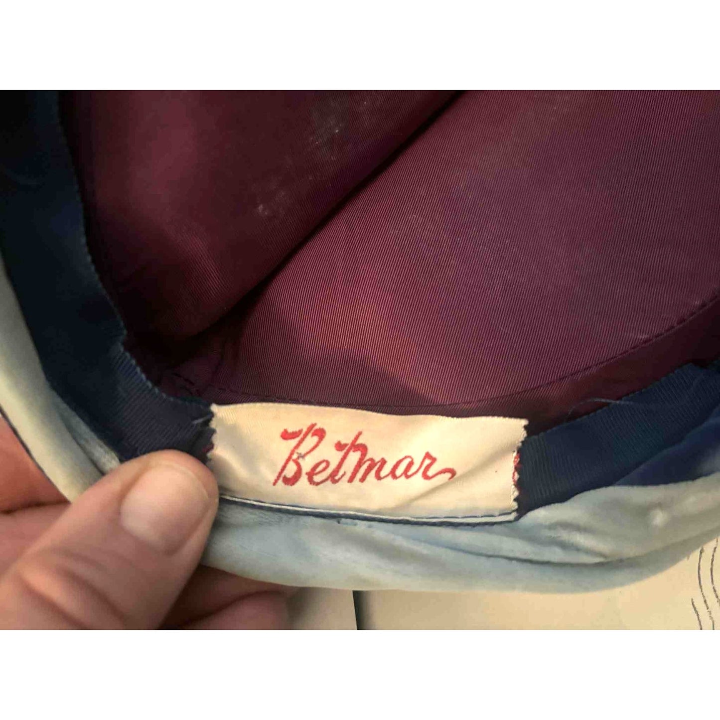 ONLY ONE!!! Vintage 1950s Betmar Blue Velvet Turban Hat Swirl Pleated Retro Midcentury