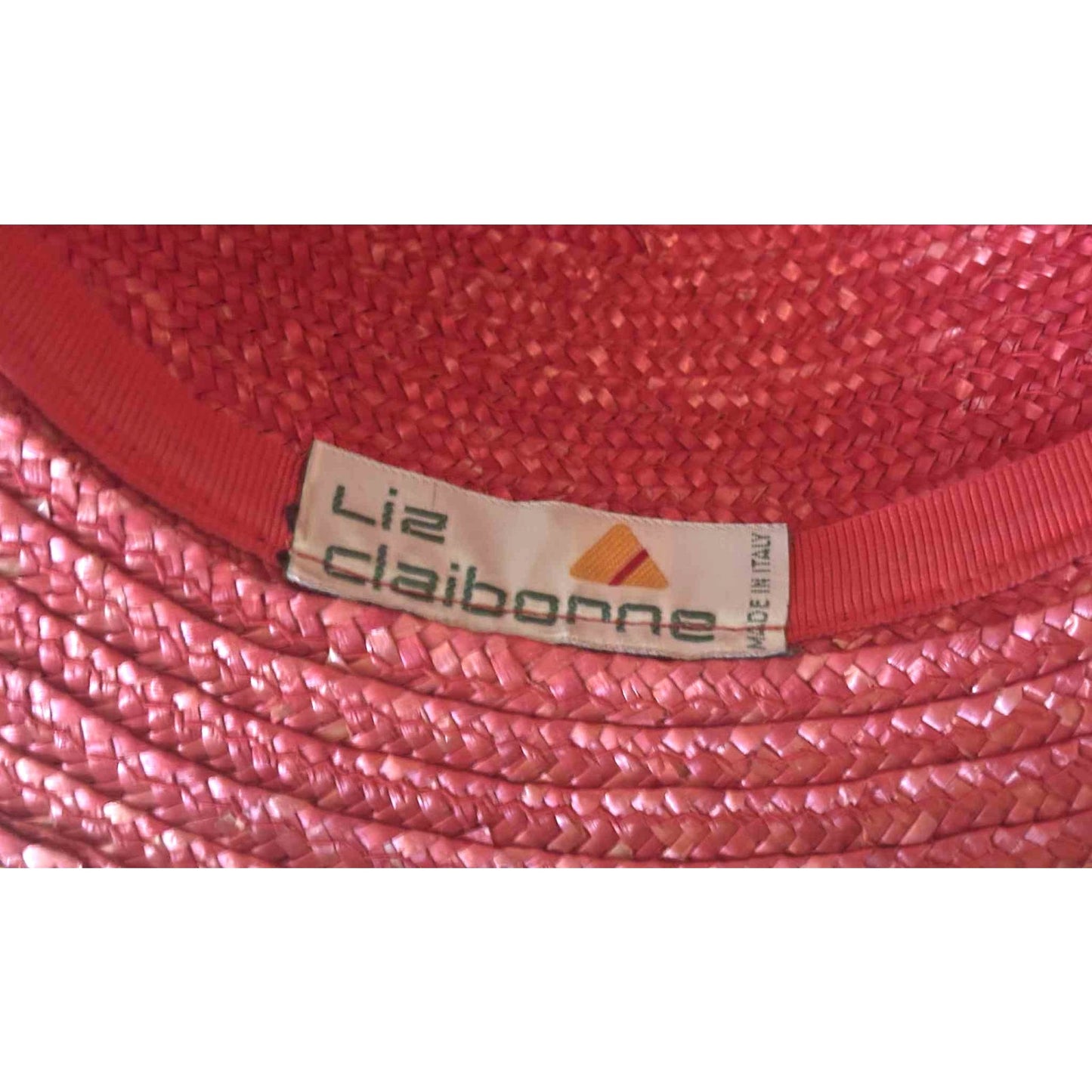 Vintage 80s Liz Claiborne Wide-Brim Straw Hat Classic Summer Sun Hat Made Italy!