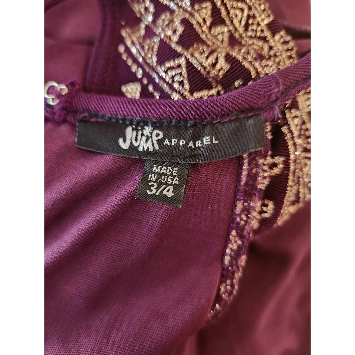 ONLY ONE!!! Vintage 90s Metallic Plum & Gold Halter Evening Gown by JUMP (Size 3/4)