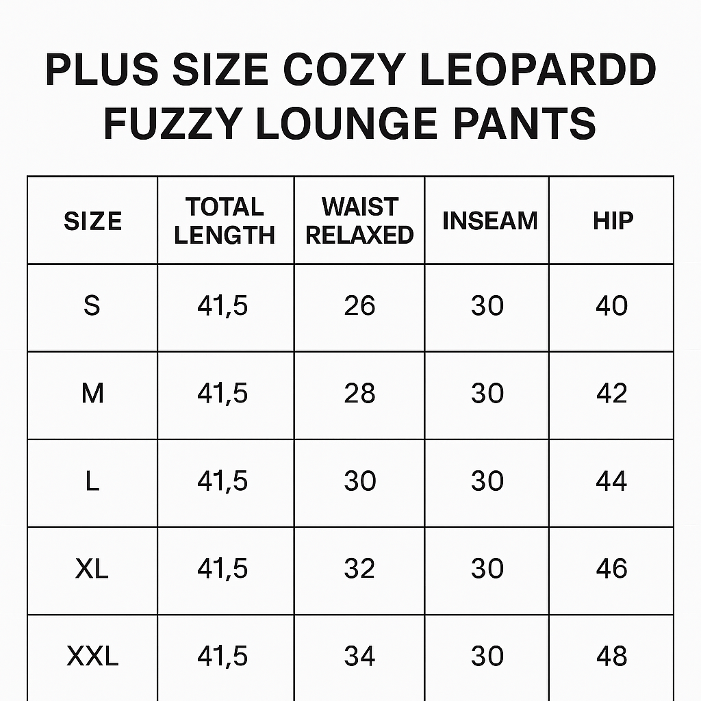 Plus Size Cozy Leopard Fuzzy Lounge Pants – Soft Stretch Knit