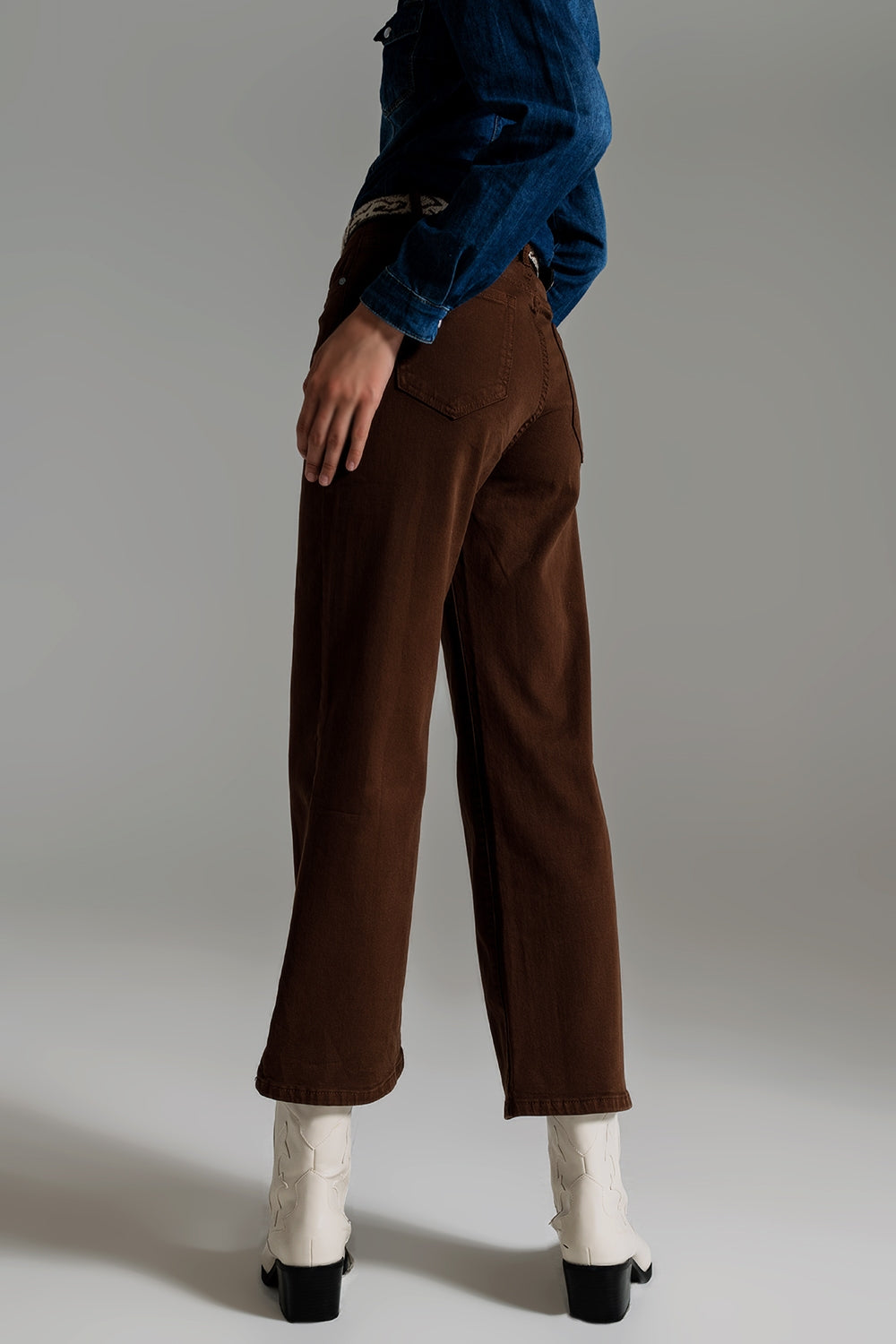 Modern Wide Leg Crop Jeans – Mocha Casual Chic
