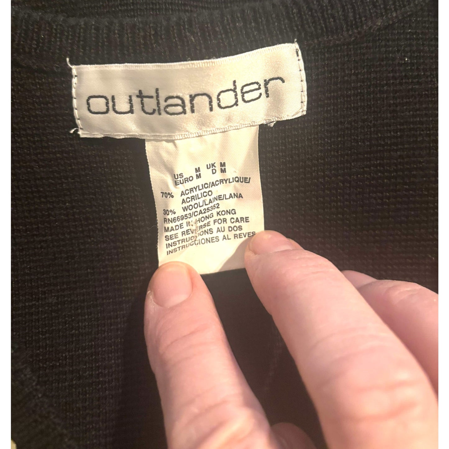 ONLY ONE!!! Vintage 1980s OUTLANDER Black Wool Vest w/Sequins Size M