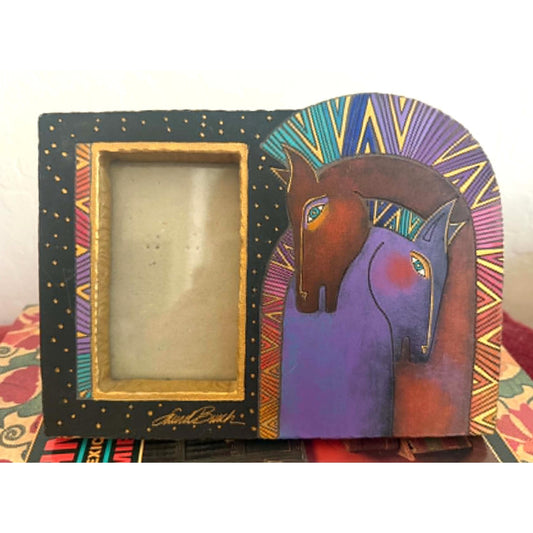 Vintage Laurel Burch Colorful Horse Folk Art Picture Frame