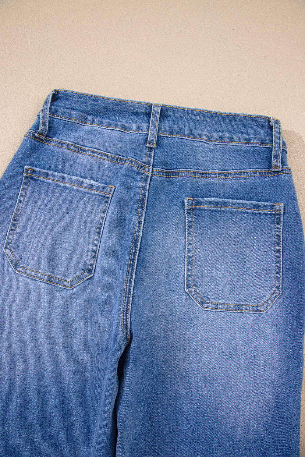 Sky Blue Cropped High-Rise Wide Leg Jeans – Vintage Inspired Stretch Denim