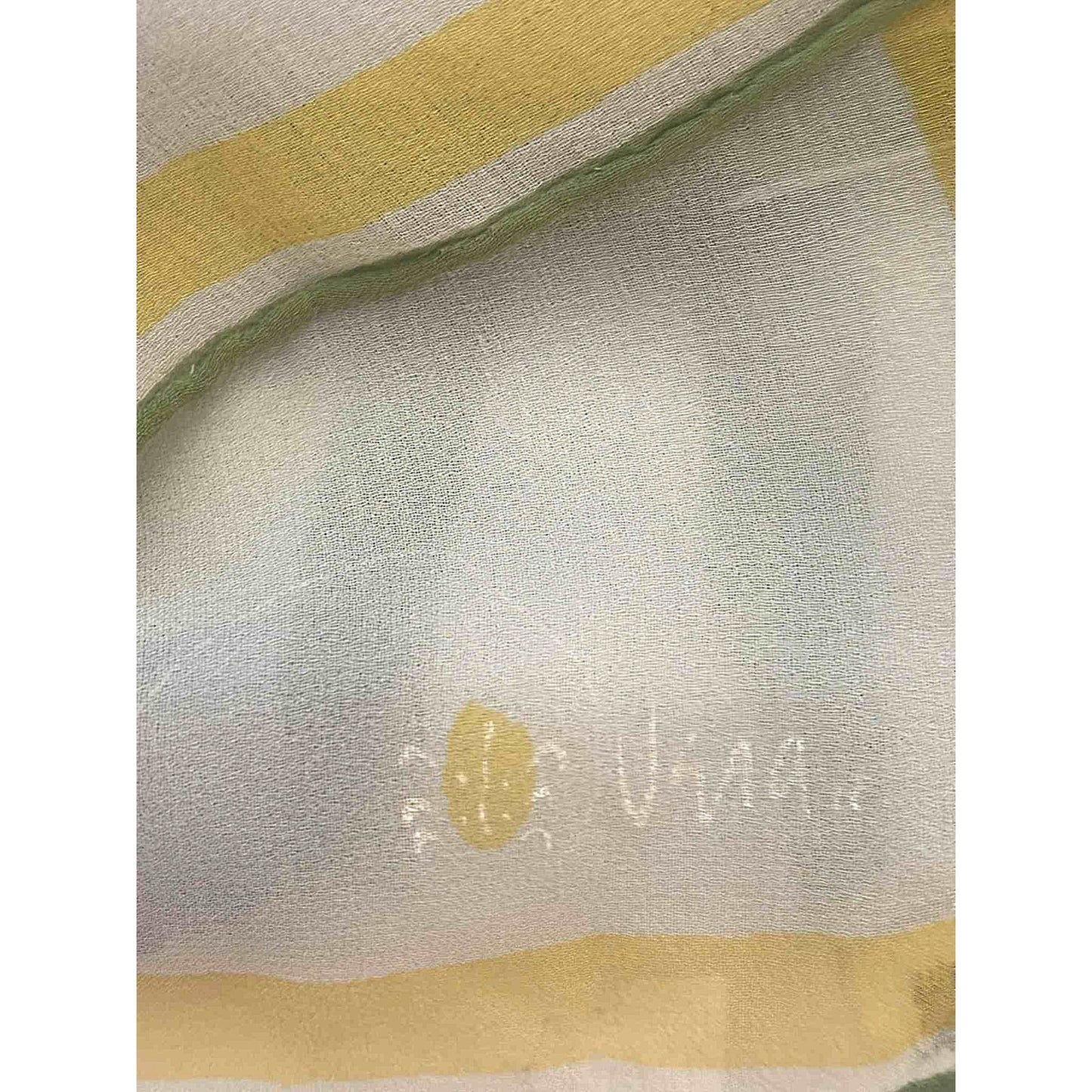 Vintage Vera Neumann Silk Chiffon Scarf Blue Floral Hand Rolled Japan Designer