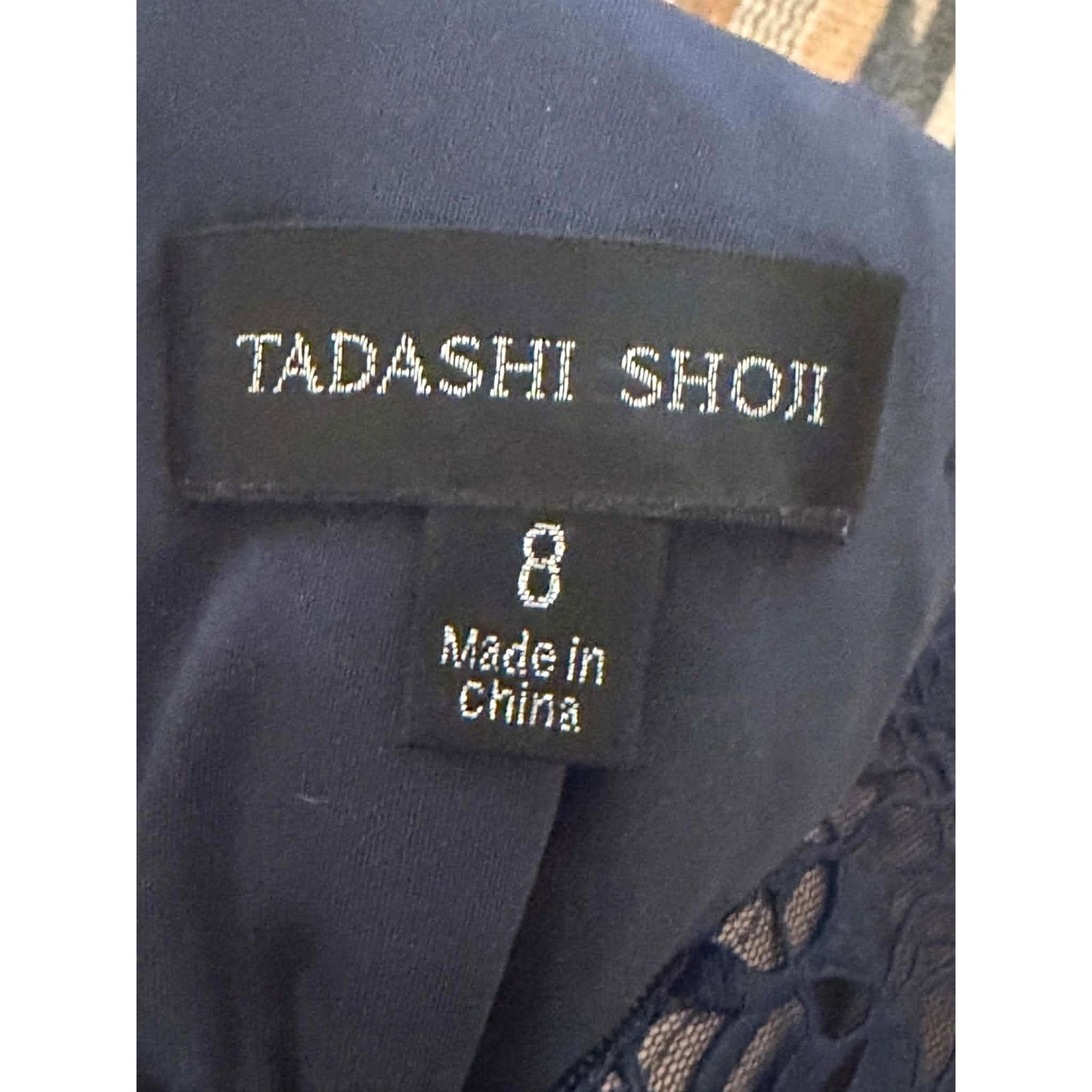 Tadashi Shoji Fornax Lace & Neoprene Cocktail Dress Navy Size 8 Sold Out