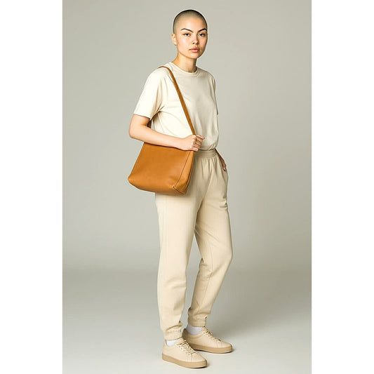 ONLY ONE!!! Portland Leather Goods Cognac Zip Shoulder Bag – Full Grain Leather Tote