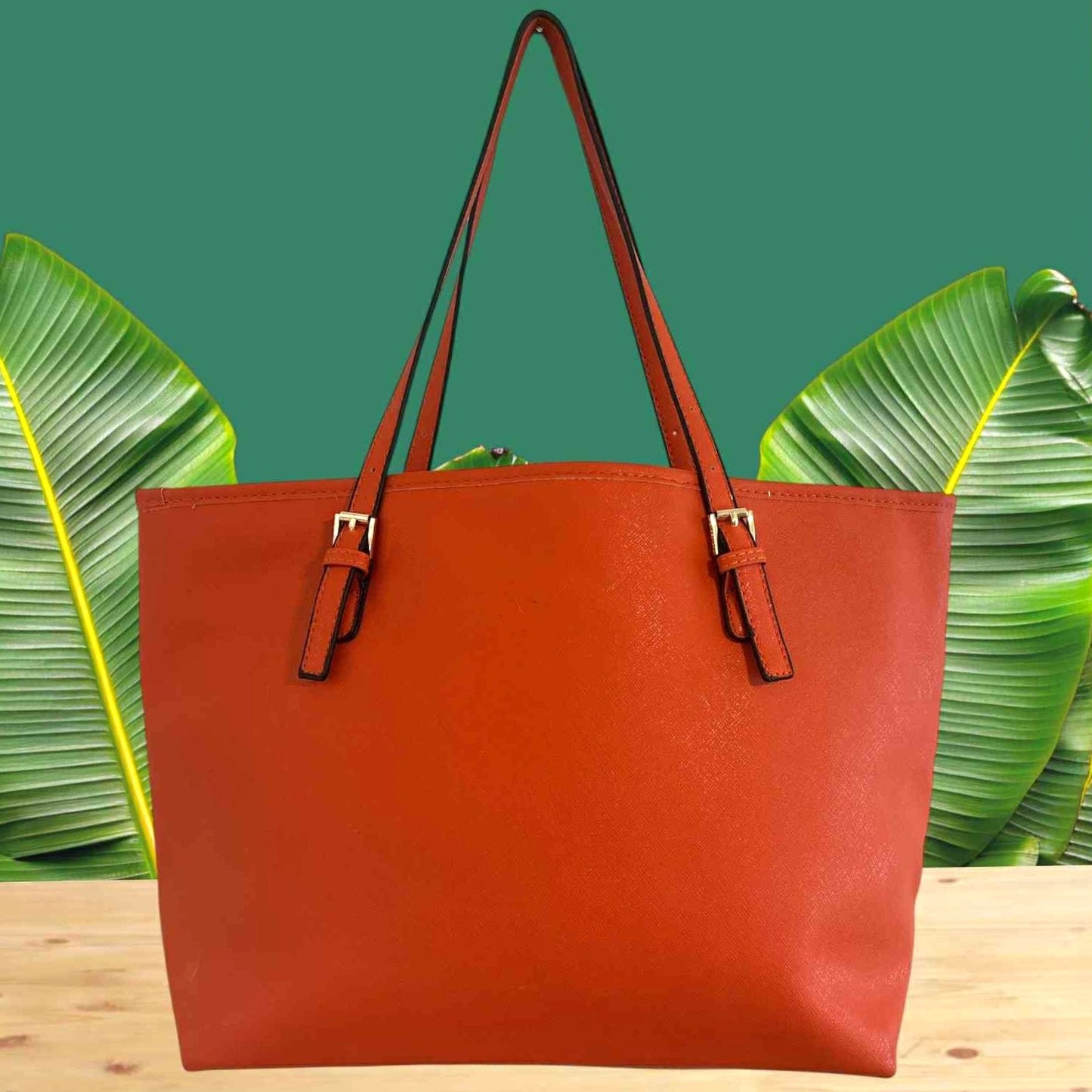 ONLY ONE!!! New Michael Kors Persimmon Orange Jet Set Travel Saffiano Leather Top Zip Tote