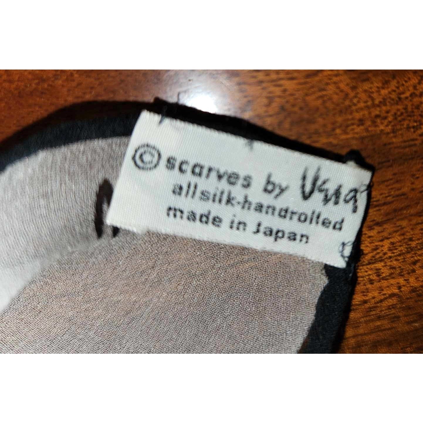 ONLY ONE!!! Vintage Vera Neumann Signed Black & White Silk Chiffon Oblong Scarf