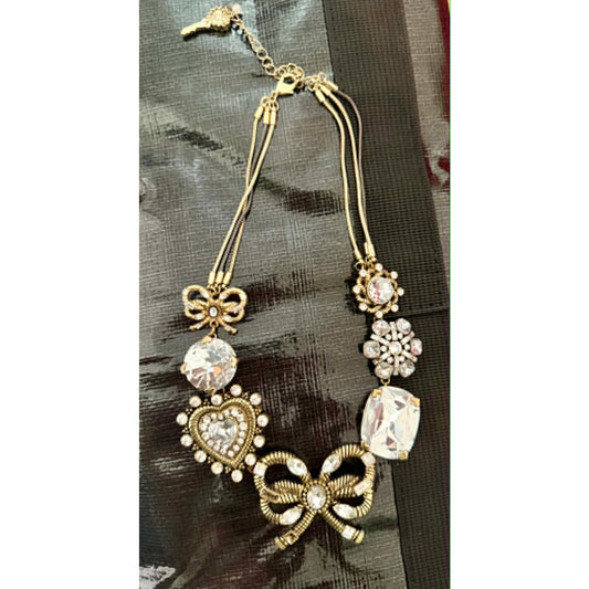Vintage Betsey Johnson Rhinestone Statement Necklace