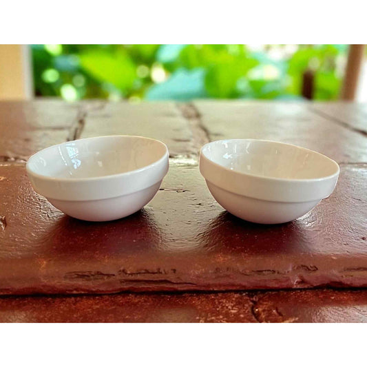 ONLY TWO!!! Crate & Barrel Set of 2 White Porcelain Soup Bowls