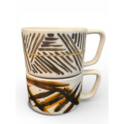 Starbucks Artisan Series 2014 Geography Abstract Brush Mug Set