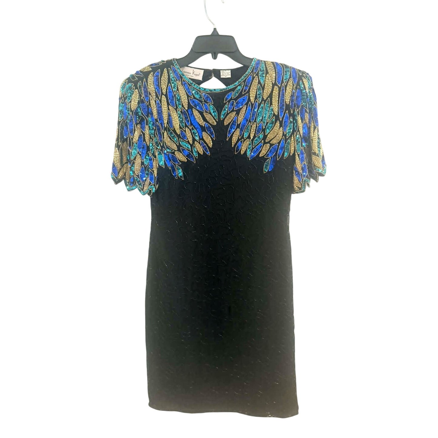 Vintage Laurence Kazar Silk Beaded Dress Size M