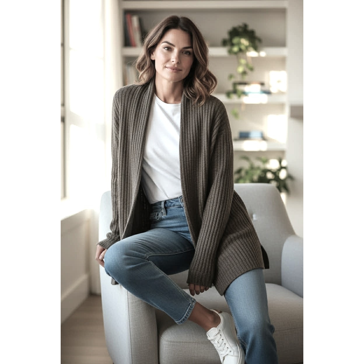 Barefoot Dreams CozyChic Lite Open-Front Cardigan – XL – De Moda